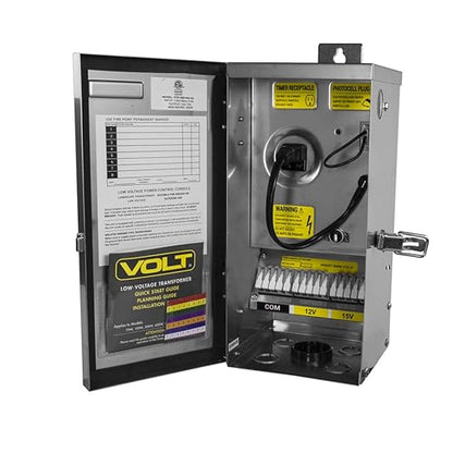 VOLT 300W Clamp Connect Low Voltage Transformer with Digital Timer for Landscape Lighting