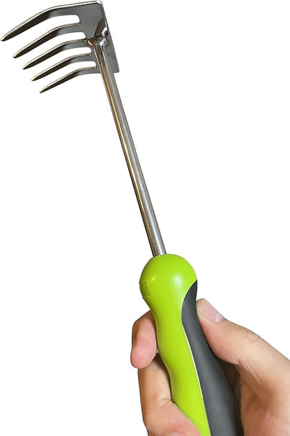 Garden Guru Stainless Steel Hand Rake Cultivator Tiller Tool - Stainless Steel for Ultimate Strength - Rust Resistant - Ergonomic Handle - Gardening Cultivating Loosening Weeding Mulching (4 Pack)