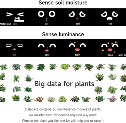 Smart Flowerpots,Smart Pet Planter,Ai Planter,Intelligent Flowerpots,Multiple Expressions,7 Smart Sensors, And Ai Chips Make Raising Plants Easy And Fun For Living Room,Desk,Plant-free (Yellow)