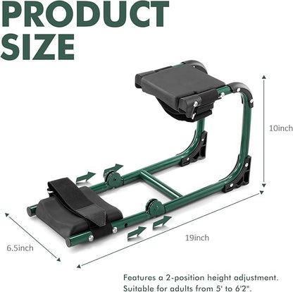 Ergonomic Knee Seat, Foldable 2-in-1 Garden Kneeler and Seat, with Adjustable Kneeling Pad and Soft Seat Cushion, Supports Up to 350 LBS
