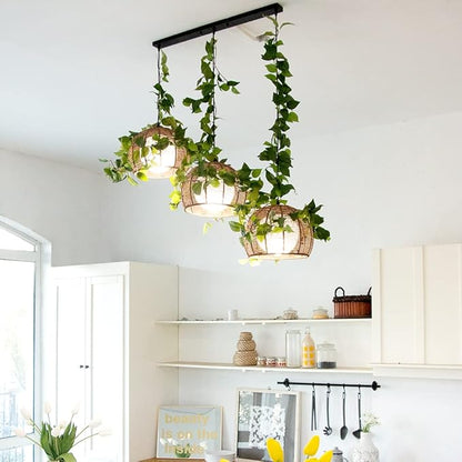 3 Strands Artificial Vines Kit, 71" Silk Eucalyptus Ivy Garland Green Leaves Natural Odorless, Fake Greenery Hanging Plants Decoration for Home, Bedroom, Wall, Party, Wedding Decor