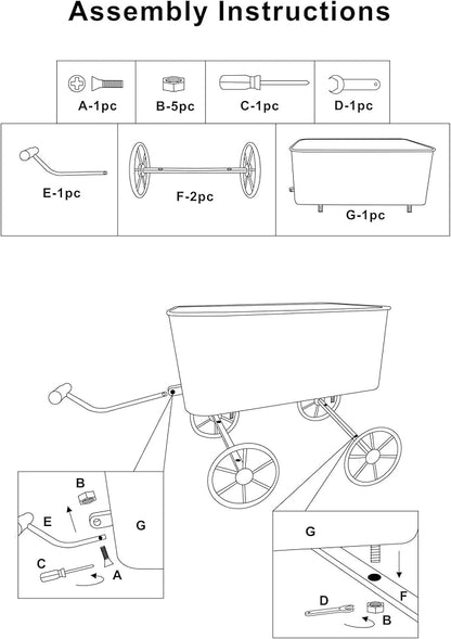 Flower Cart with Wooden Handles, Metal Wagon Planters for Outdoor Plants, Garden Planter with Wagon Wheels, Decorative Wheelbarrow, Plant Cart for Patio Garden Balcony (Brown)