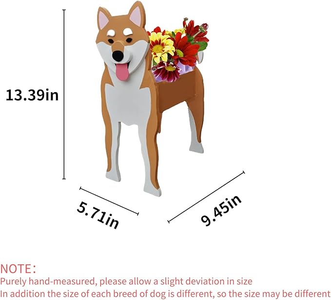 Shiba Inu Dog Planter Plant Pots,Cute Dog Flower Planter,Gifts for Pet Lovers,Unique Animal Plant Pots,Office,Indoor Outdoor Garden Decor