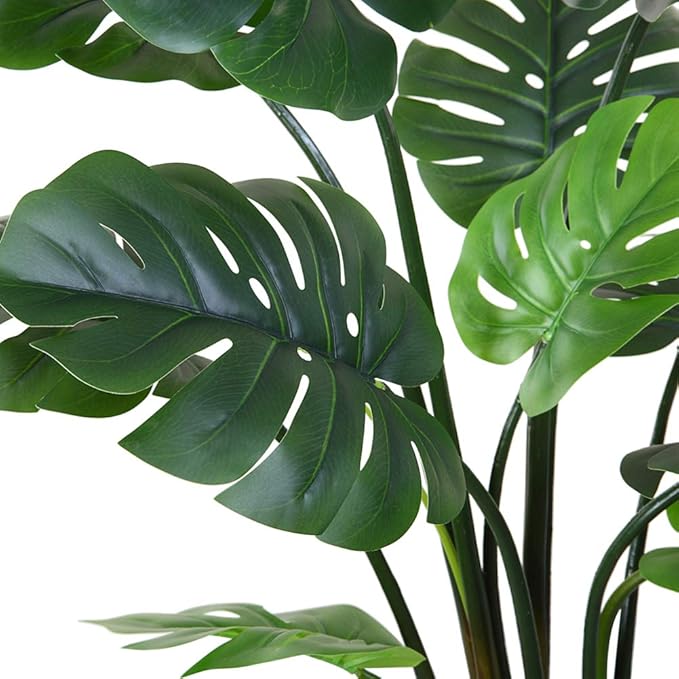 FOPAMTRI Artificial Monstera Deliciosa Plant 43" Fake Tropical Palm Tree, Perfect Faux Swiss Cheese Plant for Home Garden Office Store Decoration, 11 Leaves