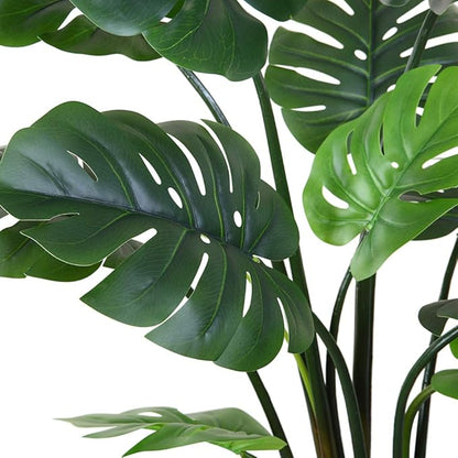 FOPAMTRI Artificial Monstera Deliciosa Plant 43" Fake Tropical Palm Tree, Perfect Faux Swiss Cheese Plant for Home Garden Office Store Decoration, 11 Leaves