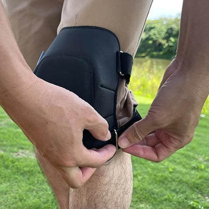 Work Knee Pads Made of Synthetic Leather and Durable Rubber | Suitable for Mechanical Repairs and Yard Work|With Adjustable Straps Medium Firmness