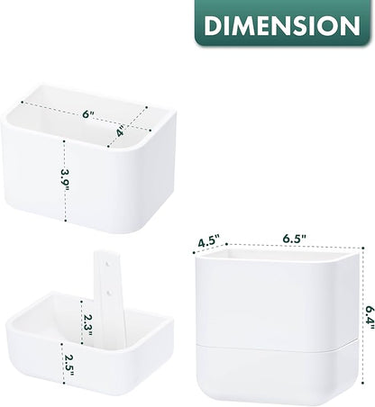 Phoenix Vine 6.5-Inch Wall Mounted Self-Watering Planter Pot for Indoor Houseplants and Herbs | Modern Hanging Planter for Window Sills, Bathroom Walls, Home & Office Décor, White, Set of 2, 01-WP-W-2