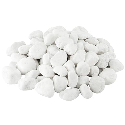 White Rocks for Plants, 2-3 Inch Large Pebbles for Indoor Plants, 5 lbs River Rocks Decorative White Stones, Ideal for Fish Tank, Vases, Crafting, Home Decor and Garden Landscaping Rocks