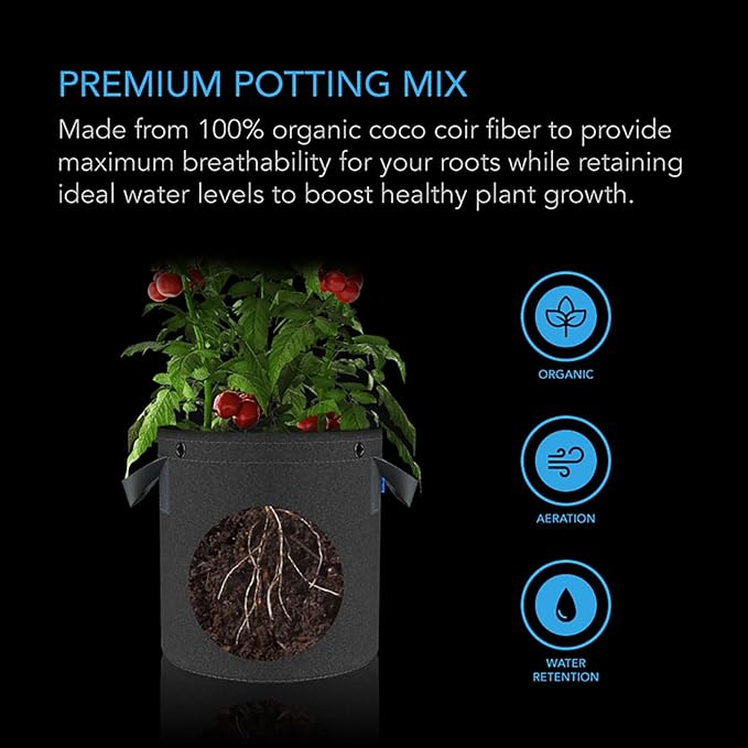 AC Infinity Instant Potting Mix, 2 lb. Premium Buffered Coco Coir Brick, Coconut Compost as Potting Soil Omri Listed, Low EC and pH Balance for Hydroponics Plant Growing and Propagation