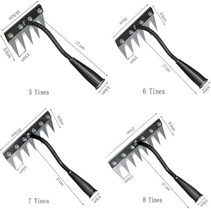 Gardening Hand Weeder Puller Tool, Manual Weeder with Detachable Blade Weeder Puller Tool,High-Carbon Steel Weed Removal Tool for Farm Lawn Garden, 5/6/7/8 Teeth Sizes (6 Teeth)
