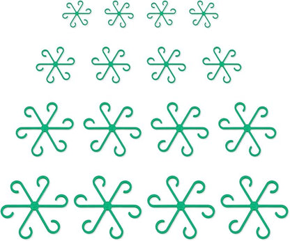16 Pack Adjustable Indoor Plant Support Stakes, Reusable Plastic Stem Holders & Trellis for Monstera, Pothos, Vines Vertical Growth Air Circulation Stable Stem Support (Green)
