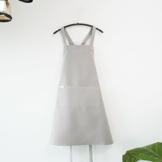100% Cotton Kitchen Apron with 2 Pockets – Adjustable Chef Apron for Cooking Baking BBQ – Unisex Apron