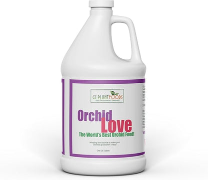 Orchid Love Orchid Fertilizer by GS Plant Foods - Liquid Fertilizer (1 Gallon) - Food and Nutrient Source Suitable for All Species and Types – Provides Nutritional Benefit to Orchids