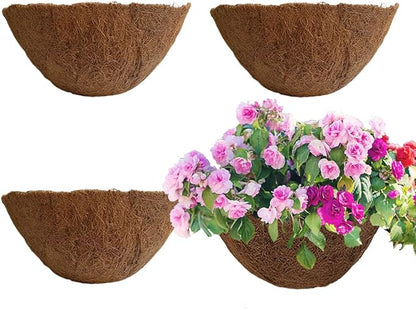 4PCS Coco Liner for Hanging Basket - 10 Inch Round - 100% Natural Planter Liner Replacement
