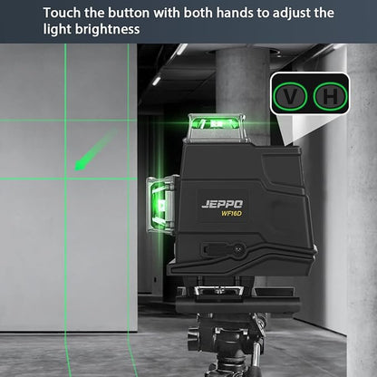JEPPO Laser Level 360 Self Leveling,4D 4x360° Green 16 Cross Line Lazer Leveler Tool for construction and Tiling Floor,APP Remote Control,with 5000mAh Rechargeable Battery,Magnetic Rotating Stand