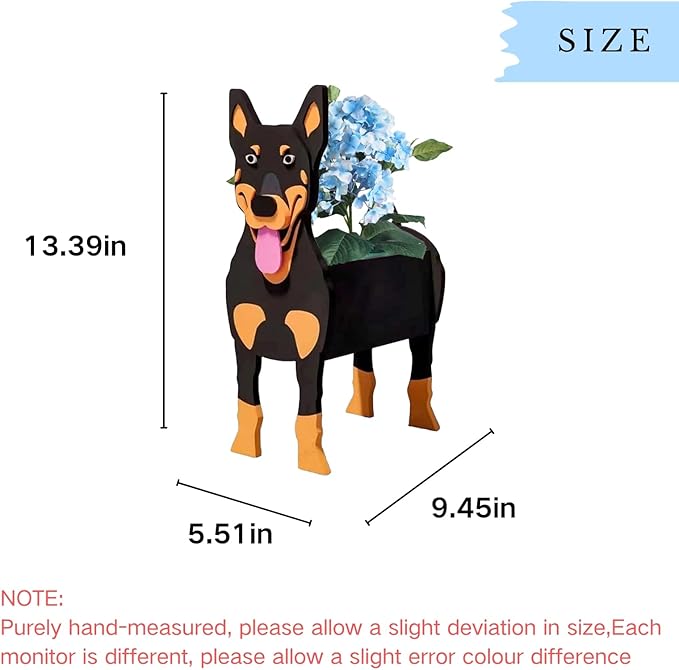 Australian Kelpie Dog Planter Plant Pots,Cute Dog Flower Planter,Gifts for Pet Lovers,Unique Animal Plant Pots,Office,Indoor Outdoor Garden Decor(9.45 * 5.51 * 13.39in)