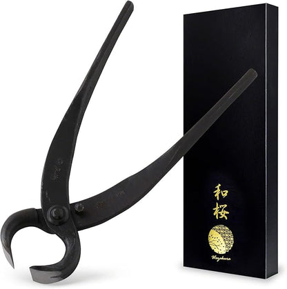 Wazakura Hand Forged Bonsai Root Cutter MADE IN JAPAN 6.7 inch (170 mm), Black Carbon Steel Bonsai Tree Cutter for Branch and Roots, Multipurpose Japanese Gardening Tools