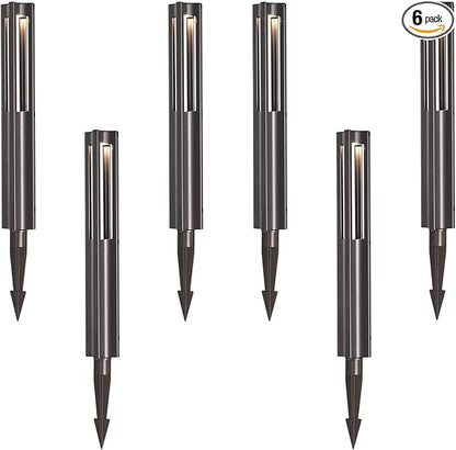 Energetic Low Voltage Landscape Lighting, IP65 Waterproof LED Pathway Lighting, Aluminum Outdoor Landscape Path Lights for Garden, 12-24V AC/DC Walkway Lights, 3000K Warm White, Bronze, 6 Pack