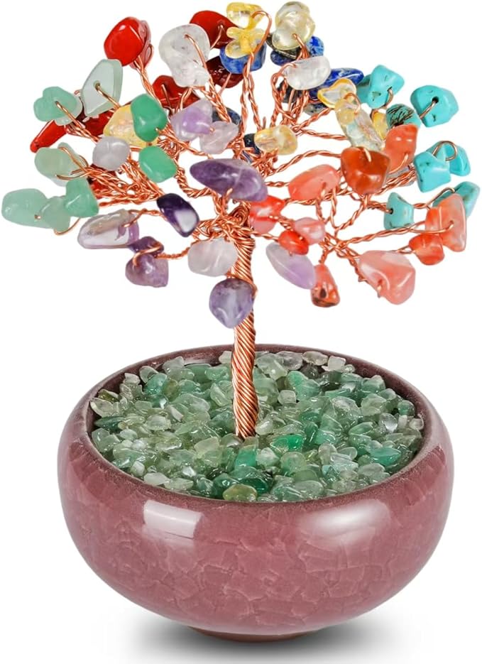 Crystal Tree of Life for Wealth & Prosperity,Seven Chakra Tree for Energy Balance,Crystal Decoration for Home