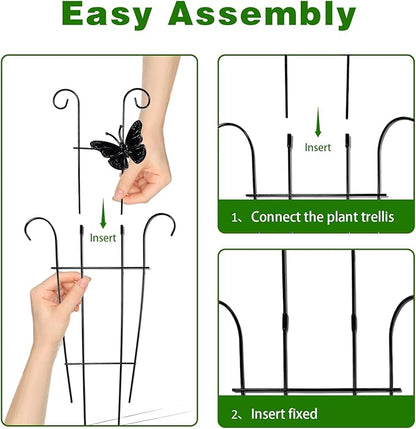23 Inch Plant Trellis for Climbing Plants Indoor, Sturdy Metal Houseplant Trellis for Potted Plants, Rust-Resistant Plant Support for Monstera Pothos Ivy, Outdoor Garden Trellis 4 Pack