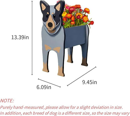 Australian Cattle Dog Planter,Cute Dog Flower Pot,Gifts for Pet Lovers,Unique Animal Plant Pots,Office,Indoor Outdoor Garden Decor(9.45 * 6.09 * 13.39in)
