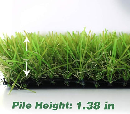 Artificial Grass Turf 10FTX39FT,1,38inch 4 Tone Realistic Synthetic Thick Fake Faux Grass Rug Astroturf Carpet Landscape for Dogs Indoor Outdoor Garden Lawn Mat, with Drainage Holes