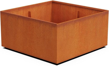 PLANTERCRAFT Corten Steel Planter Square Cube Metal Garden Box Heavy Duty | Made in USA | Fully Assembled | Commercial Residental Outdoor