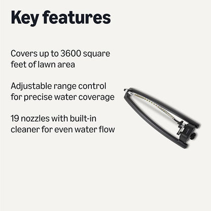 Amazon Basics Oscillating Sprinkler for Yard, One Size, 1-Pack, Black