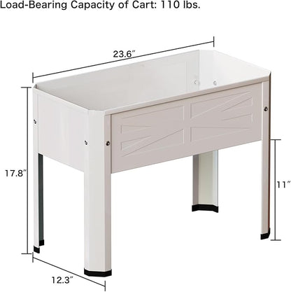 Raised Garden Bed with Detachable Legs Elevated Metal Planter Box for Growing Fresh Herbs Vegetables Flowers Succulents&Other Plants for Outdoor Backyard Patio (White)