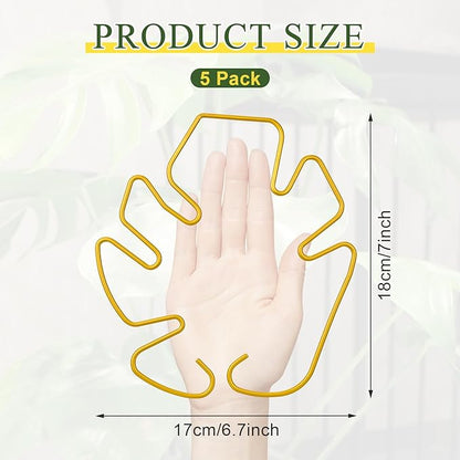 Monstera Plant Support 5 Pack, Plant Supports for Indoor Plants, Metal Plant Stem Holder Large Plant Support Ring for Climbing Plants Stem Stabilizer Moss Pole Growth