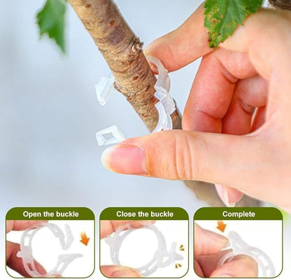 Secured Plastic Plant Clip, 2025 Upgrade Plant Support Clips Reusable Garden Clips, Garden Clips for Climbing Plants, Plastic Trellis Clips Tomato Grape Vine Vegetables Plant Fixing Clips (100, Green)