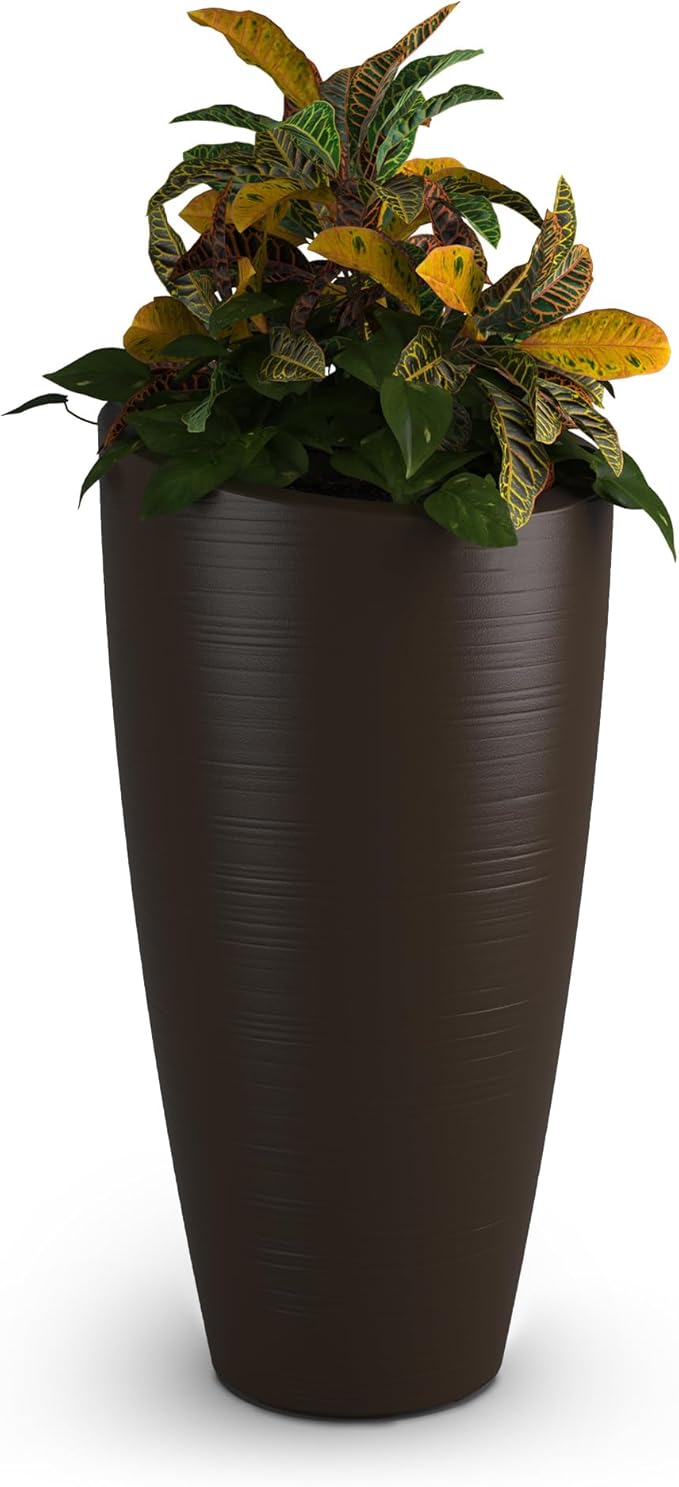 Mayne Modesto 32-Inch Tall Planter – Weather-Resistant Planter for Flowers – Durable Indoor/Outdoor Design for Patio, Porch, or Entryway