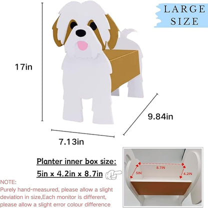 Brown Shih Tzu Dog Planter Plant Pots,Cute Large Dog Flower Planter,Gifts for Pet Lovers,Unique Animal Plant Pots,Office,Indoor Outdoor Garden Decor(9.84 * 9.06 * 17in)