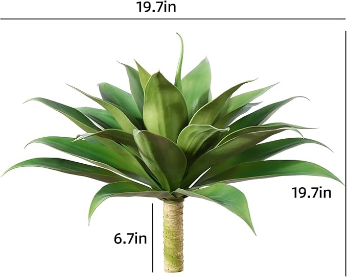CXGS Artificial Agave Plant Large Fake Plants 2 Pack 22 Inch Faux Plants UV Resistant Agaves Greenery for Home Indoor and Outdoor Decor