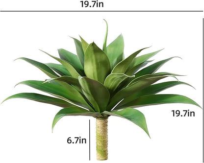 CXGS Artificial Agave Plant Large Fake Plants 2 Pack 22 Inch Faux Plants UV Resistant Agaves Greenery for Home Indoor and Outdoor Decor