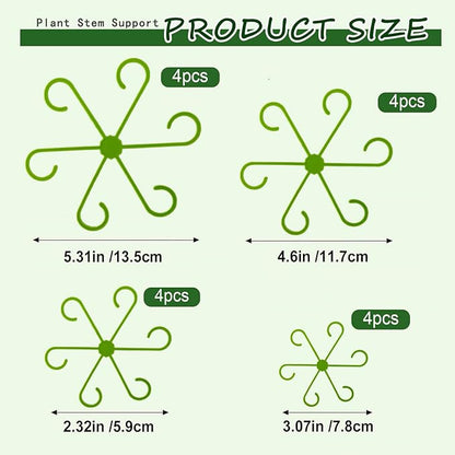 16Pcs 4 Sizes Plant Stem Support, Climbing Houseplant Stem Holders, Reusable Plant Stabilizer for Indoor Plants Accessories