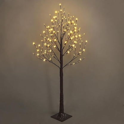 CAPHAUS 4FT Lighted Willow Tree with 72 Warm White LED Lights, Artificial Twinkling Twig Tree for Christmas Decorations Indoor, Holiday & Winter Home Decor