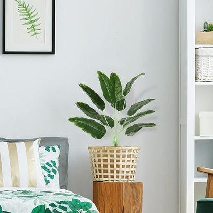 Artificial Plants Palm Fake Leaves 25inch Indoor for Home Office Decor 2Pcs