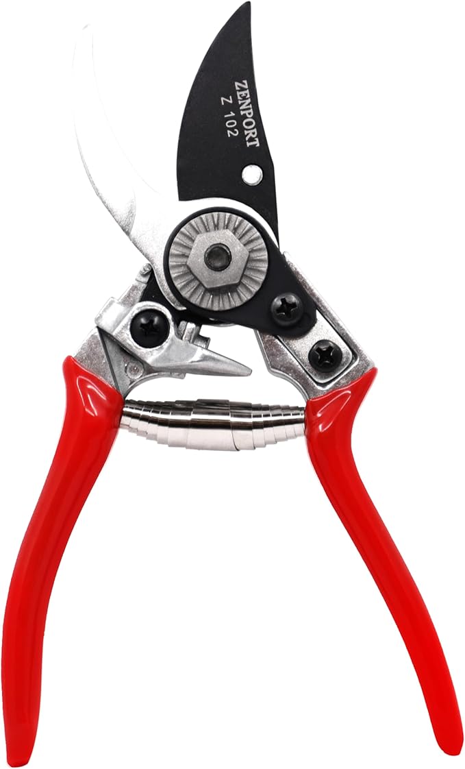 Zenport Z102 Swiss Style Hand Bypass Pruner, 7-Inch, 1.75 Inch Blades, Red - 12 Pack