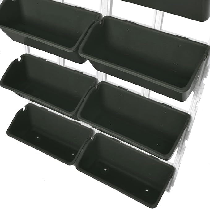 Vertical Wall Hanging Planter 8 Pockets, 4-Tier Indoor and Outdoor Plant Stand with Detachable Hooks, Hanging Plastic Pot Balcony Planter for Flowers Vegetables Herbs(4 Plugs)