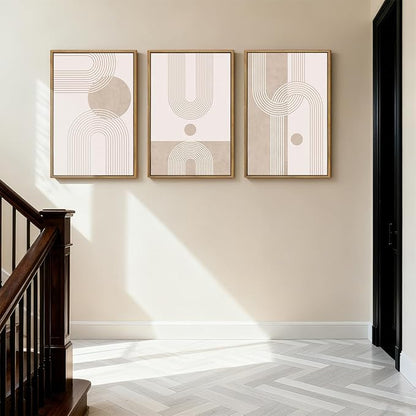 ANHUIB Neutral Wall Art Modern Boho Wall Decor Abstract Line Artwork 16x24 Inch Set of 3 for Living Room Bedroom Dining Room