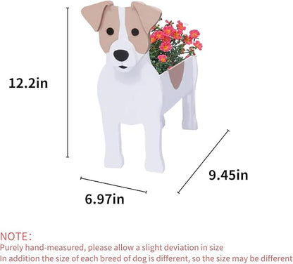 Jack Russell Dog Planter Plant Pots,Cute Dog Flower Planter,Gifts for Pet Lovers,Unique Animal Plant Pots,Office,Indoor Outdoor Garden Decor(9.45 * 6.97 * 12.2in)