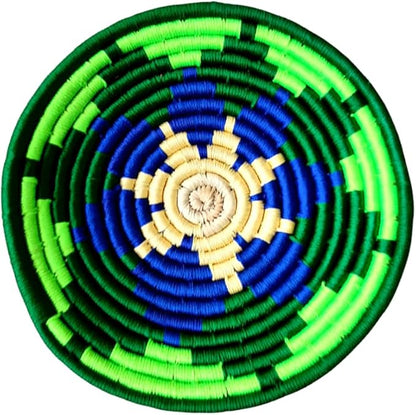 Bhumee Creations Rattan Trendy & Timeless: Sabai Grass Wall Basket - Handwoven Wall Art (Blue Green, Set of 3)