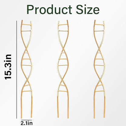 Plant Stakes for Indoor Plants,3 Pcs DNA Helix Metal Plant Trellis,Easy Installation and Durable Climbing Plant Holder,Potted Plant Holder Stakes for Garden,Yard,Balcony,Indoor & Outdoor Use