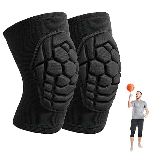 Men Women Knee Pads for Wrestling Volleyball Soccer, Flexible Lightweight Kneepads with Comfortable Foam Padding for Pole Dance Yoga Mountain Bike Skateboard, Youth Knee Pad for Christmas Sports & Work, Black M