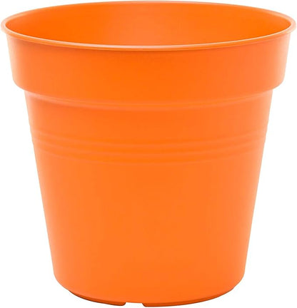 Mintra Home Garden Pots 4pk - Flowers, Herbs, Plants, Indoor, Outdoor, Colorful, Wholesale, Bulk (Orange, 13cm Diameter (5in))