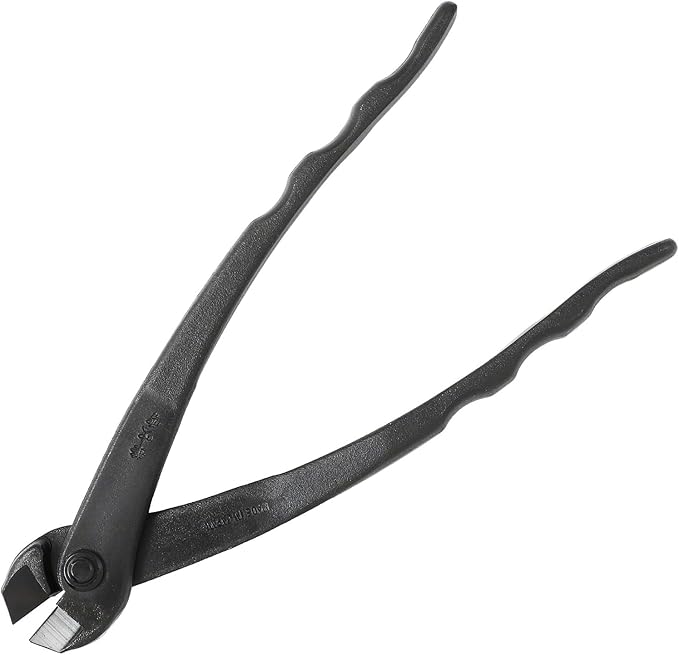 Wazakura Hanafubuki Hand Forged Bonsai Tree Wire Cutter MADE IN JAPAN 7.7inch (195mm), Japanese Garden Tool, Rounded Ends - Black