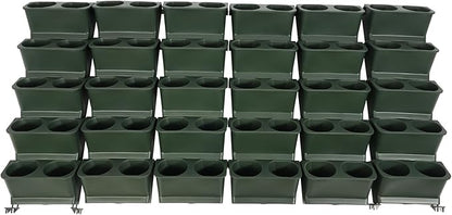 JOMCYDM Vertical Planter with 30 Pockets Wall Mounted Planter Living Wall Planter Indoor Outdoor Wall Plant Holder Microgreens Growing Kit Herb Pots