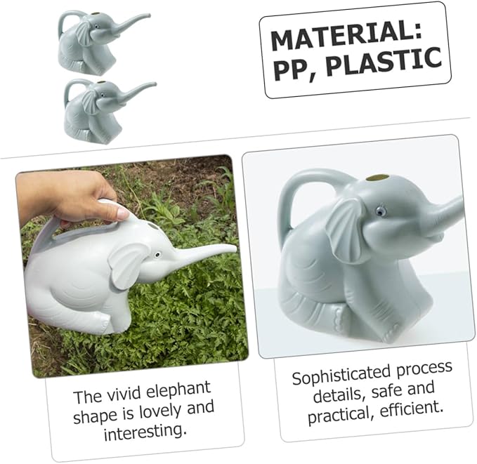COHEALI 2pcs Elephant Watering Can with Long Spout for Indoor Outdoor Plants Cartoon Design Pot Kettle for Precise Gardening and Easy Plant Irrigation