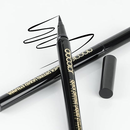 docolor Eyeliner, 2PCS Black Liquid Eyeliner Waterproof Eye Liner Pen Super Slim Precise All Day Black Eye Pencils Professional Makeup Liquid Eye Liner Pencil for Women